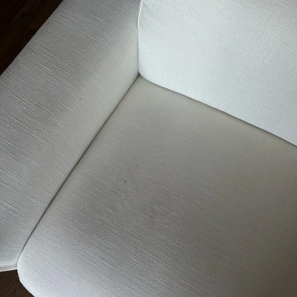 White fabric armchair
